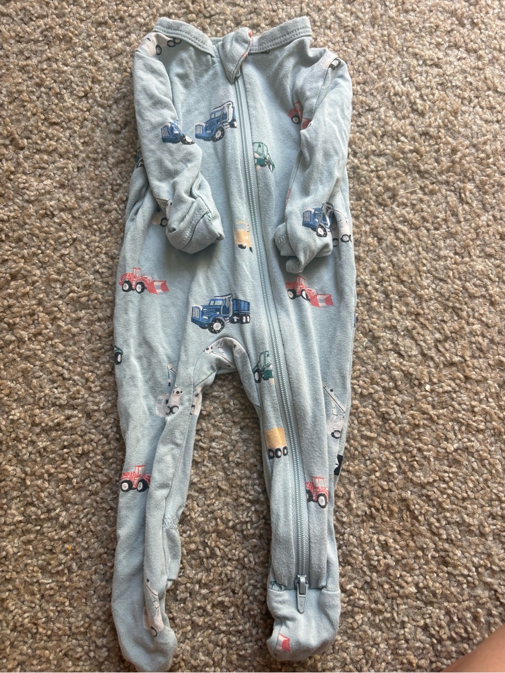 Kyte newborn Blue Truck Print Footed One-Piece Pajama
